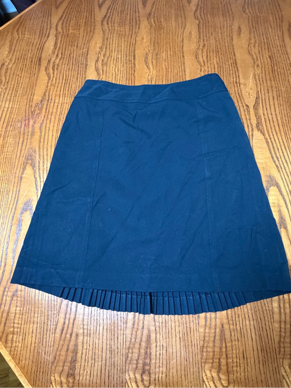 Ann Taylor LOFT Women’s Size 6 Navy Blue Pleated Hem A-Line Skirt Lined